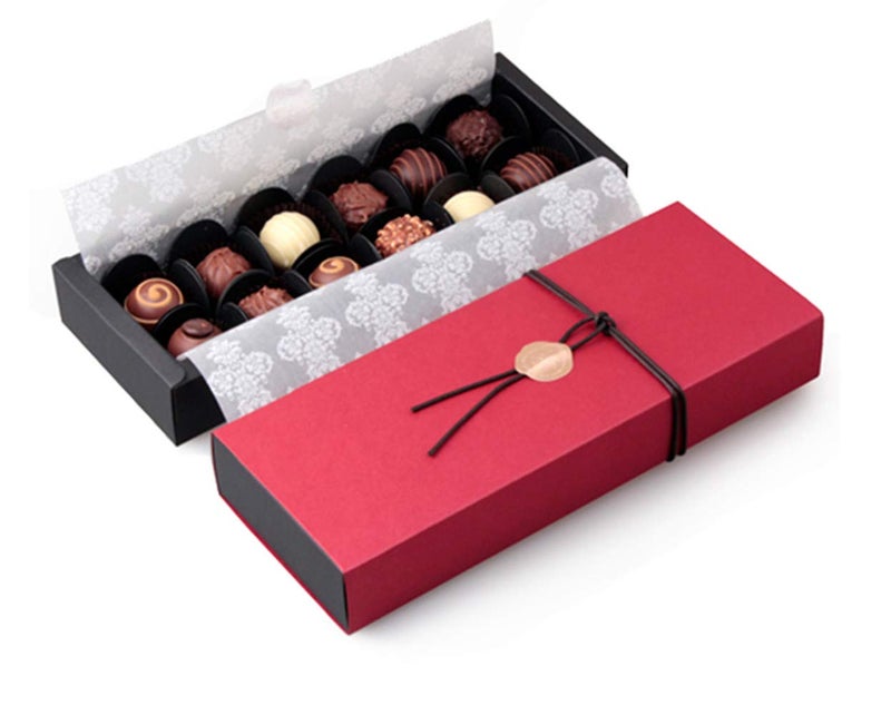 BBC BAKERY BBJ WRAPS Bakery 12 Cavity Chocolate Gift Packaging Box Wedding Party Paper Favor Boxes-Set of 10 (12 cavity red) - Image 1